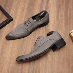 Zapatos Formales de Negocios de Lujo, Zapatos Casuales de Cuero para Hombre, Negros, con Punta en Pico, que Aumentan la Altura, Antideslizantes y Transpirables - Product Image 5