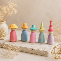 Figurines en bois en gros, personnalisables, en forme de poupée, avec chapeau, pour impression de décalcomanies DIY, marionnettes en bois, artisanat en bois sur mesure
