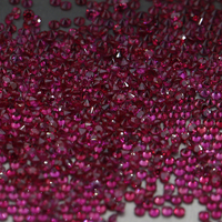 Wuzhou diamant coupe pour bijoux collier saphir pierre faisant sortie d'usine naturel Super étoile rubis rond 0.8-1.5 Mm chaleur rouge