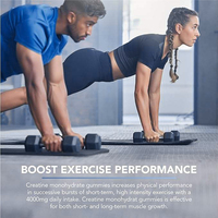Complément pré-entraînement à marque privée, gommes de créatine monohydrate, nutrition sportive pour adultes, renforcement musculaire, booster d'énergie