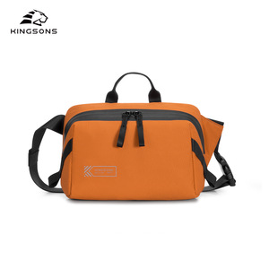Kingsons Men's Crossbody Bag Large Capacity Zipper Closure Solid Color Everyday Outdoor Use - Product Image 4