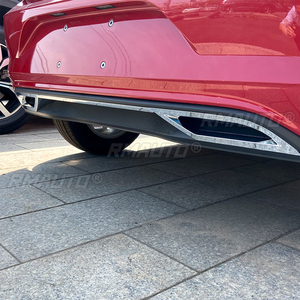 1 ensemble de diffuseur de pare-chocs arrière argenté, lèvre de spoiler, sortie d'air, bande de couverture d'échappement pour Volkswagen Polo MK6 2018+, accessoires de voiture - Product Image 5