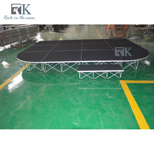 RK Triangular Table With Aluminum Folding Legs & Black <b>Platform</b> <b>Stage</b> - Product Image 4