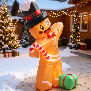 WINSUN Inflatable <b>Gingerbread</b> Man Christmas <b>Decoration</b> PVC CE Certified Custom Logo for Outdoor Yard Holiday Display LED - Product Image 1