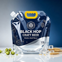Pochettes souples réutilisables pour liquides alimentaires, emballage plastique pour jus et bière, taille personnalisée, 100 pièces, produits imprimés