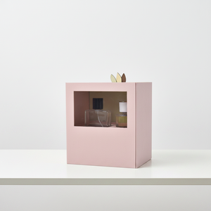 Custom Pink Drawer <b>Gift</b> <b>Box</b> With Clear Window Gold Logo Multi Layer Storage - Product Image 4