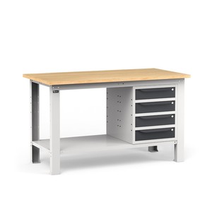 Banco de trabajo de taller Fami 150cm con tapa de madera WORK1543 - Product Image 1