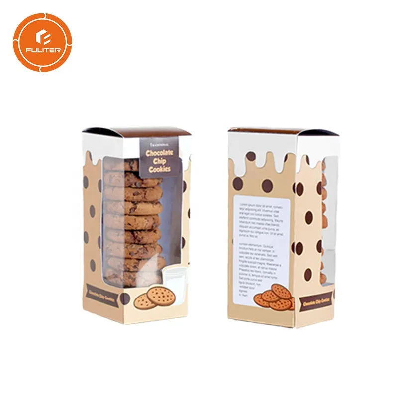 Fenêtre Boîte à pâtisserie jetable Biscuit Prix de gros Carton Mini Gâteau Emballage Blanc Boîte à biscuits personnalisée