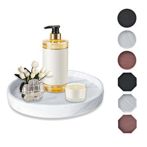 Kustom baki meja rias tahan pecah fleksibel baki kamar mandi anti-selip nampan silikon marmer untuk botol - Product Image 1