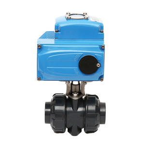 วาล์วบอลไฟฟ้า Jiangsu Helei DN15 แบบ Double Union CPVC พลาสติกชนิด O วาล์วลอยน้ำ AC220V รองรับการสื่อสาร 485 สำหรับใช้งานในอุตสาหกรรม - Product Image 1