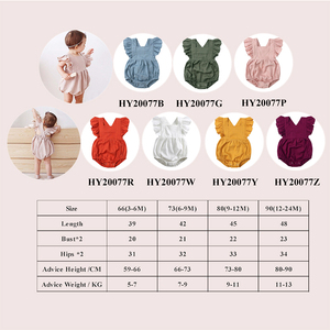 Cute baby clothing girl <span class=keywords><strong>pagliaccetto</strong></span> lino cotone volant manica estate new born baby toddler girls vestiti pagliaccetti - Product Image 2