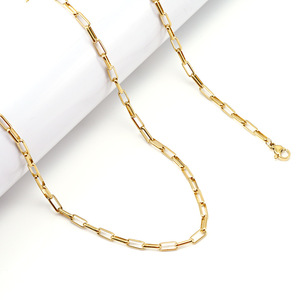 Zogxin Paperclip Chain Necklace 18K Gold Plated Titanium Steel Geometric Design For Women Fashion Jewelry Accessory - Product Image 4