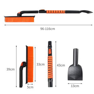 Pelle extensible 3-en-1 avec grattoir ergonomique en mousse, brosse pivotante à poils en silicone et <span class=keywords><strong>raclette</strong></span> pour pare-brise de <span class=keywords><strong>voiture</strong></span> - Product Image 6