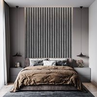 JoyShine Papier Peint Moderne 3D Effet Bois Lamelles Imperméable Anti-humidité Autocollant pour Chambre Salon Intérieur Domestique
