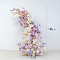NINI Großhandel Rosa-Lila Künstlicher Hochzeitsbogen Echt Aussehender Blumenbogen Umweltfreundlicher Künstlicher Blumenbogen für Hochzeitsdekoration