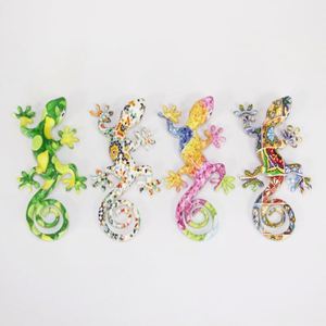 Ornement en polyrésine lézard personnalisé avec logo, couleur néon, impression par transfert, forme Art Déco pour suspension murale, cadeaux souvenirs d'Espagne - Product Image 1