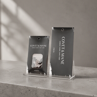 Boîte à suspendre en carton noir avec impression personnalisée et fenêtre transparente en PVC pour présentation