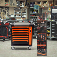 Servante d'Atelier Roulante Personnalisable à Sept Tiroirs, Établi Classique en Métal, Plateau Latéral en Plastique, Boîte à Outils OEM pour Atelier