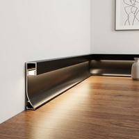 Plinthe LED en alliage d'aluminium durable avec système d'installation de bande LED encastrée