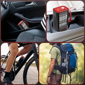 Compresor <span class=keywords><strong>de</strong></span> aire para inflar neumáticos portátil <span class=keywords><strong>con</strong></span> pantalla digital6000 mAh BatteryAuto Shut Off Sui table para automóviles, motocicletas, bicicletas - Product Image 6