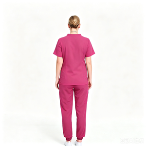 Uniforme Médico para Mujer, Estilo Jogger, Cuello en V, Múltiples Bolsillos, Manga Corta, Uniforme de <span class=keywords><strong>Enfermera</strong></span> para Clínica de Belleza, Logotipo Bordado Personalizado - Product Image 3