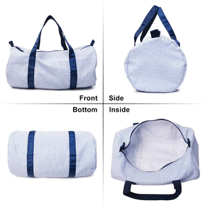 Vente en gros de sacs de voyage légers en coton pour <span class=keywords><strong>enfants</strong></span> Seersucker Weekender Continuer <span class=keywords><strong>avec</strong></span> fermeture éclair tendance pour <span class=keywords><strong>enfants</strong></span> - Product Image 5