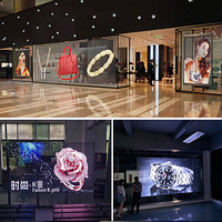 Écran LED transparent pour publicité en verre, affichage mural vidéo HD, maille LED, P3.91-7.82, intérieur, 85%, 4500 nits, 7680 Hz