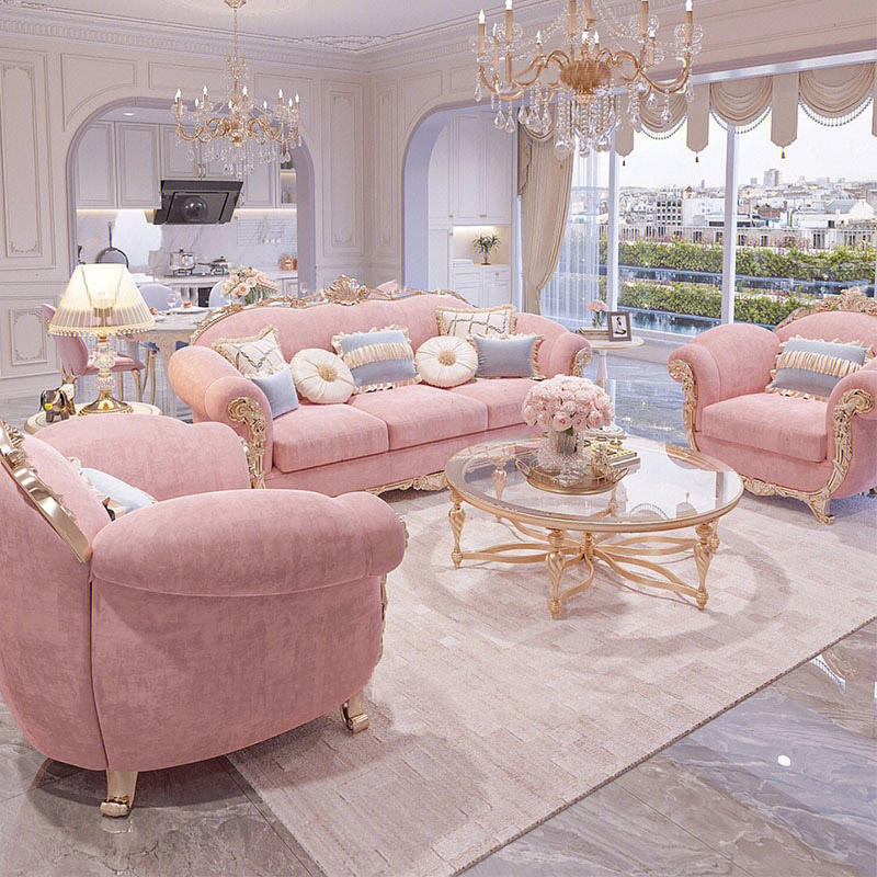 Antique Pink Sofas Elegant Living Room Furniture