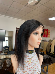 Siap untuk dikirim Wig medis rambut manusia Pixie potong Wig kualitas medis rambut Slavic Wig Pu Eropa topi kulit untuk wanita putih - Product Image 2