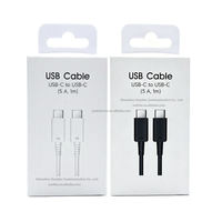 Cable USB-C a Tipo-C de Carga Rápida 5A con Blindaje Trenzado y Sincronización de Datos para Teléfonos Móviles S21/S20/S23/S24/S25/Note20