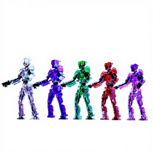 Nine Generations of Transparent 5-color Articulated Human Movable <strong>Robot</strong> Doll <strong>Toy</strong> DIY Full-body Decompression Artifact - Product Image 1