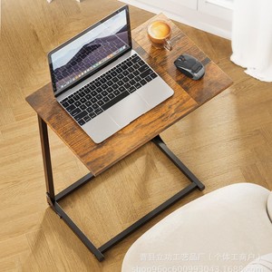 Iron And Wood <b>C</b> <b>Shaped</b> Side <b>Table</b> 66x40x30cm Floor Standing Living Room Bedroom Furniture - Product Image 4