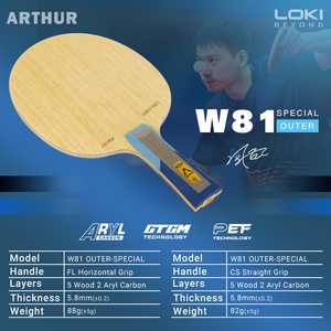 Loki โต๊ะปิงปอง W81เพลเยอร์แบบพิเศษนำเข้าจาก Koto พื้นผิวใบมีดคาร์บอน - Product Image 3