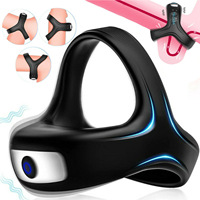 Silikon Penisring mit Hodenmassagefunktion, USB-Aufladbar, Verzögerung der Ejakulation, Erwachsenen-Sexspielzeug