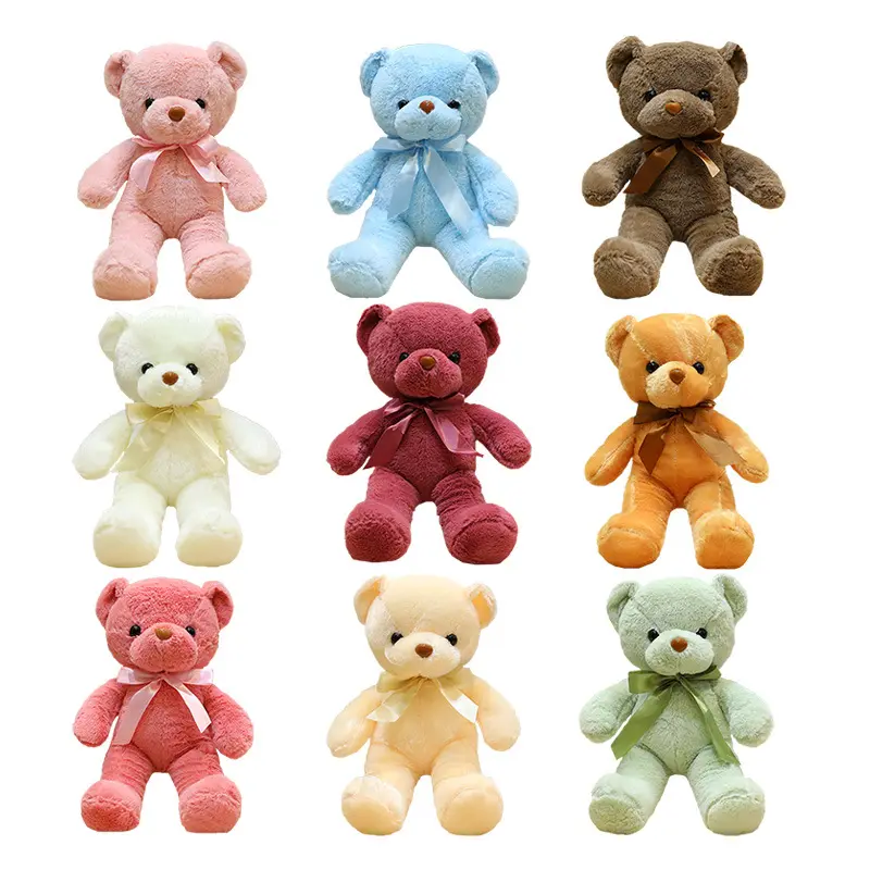 Bán buôn tùy chỉnh nhiều màu gấu bông với Bow Knot đồ chơi sang trọng gấu bông nhồi bông món quà đồ chơi sang trọng