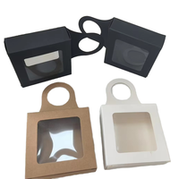 Carpeta de cartón corrugado kraft hecha a mano personalizada con ventana de PVC para botellas de vino, velas, joyas y recuerdos, impresión a cuatro colores UV