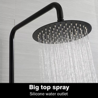 SANIPRO colonne murale en acier inoxydable noir système de pluie robinet de douche mélangeur bain salle de bains thermostatique ensemble de douche