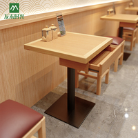 Canapé et table de restaurant contemporains écologiques, combinaison de meubles de salle à manger, chaises en bois massif