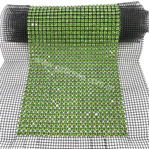 F031 wholesale 24 rows crystal rhinestone net banding rhinestone mesh trimming for shoe garment and bag