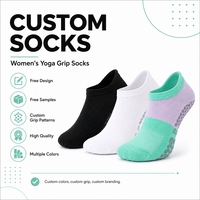 Chaussettes de yoga mi-mollet personnalisées pour femmes avec semelle en silicone, séchage rapide, respirantes, antidérapantes, avec revers, idéales pour le Pilates à domicile