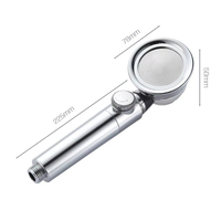 Pommeau de douche à main à ventilateur rotatif à 360 degrés avec petit pommeau de douche en ABS à jet d'eau à ventilateur turbo