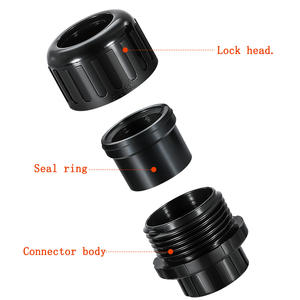 Rosca interna Enchufe impermeable 1,5 * Conector de plástico de conducto corrugado flexible Glándula de cable negra IP68 - Product Image 3