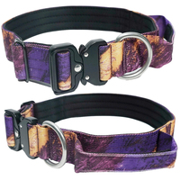 Collar táctico de nailon para perros con estampado de transferencia de calor personalizado, collar para perros con hebilla metálica premium para perros medianos y grandes, acero inoxidable D