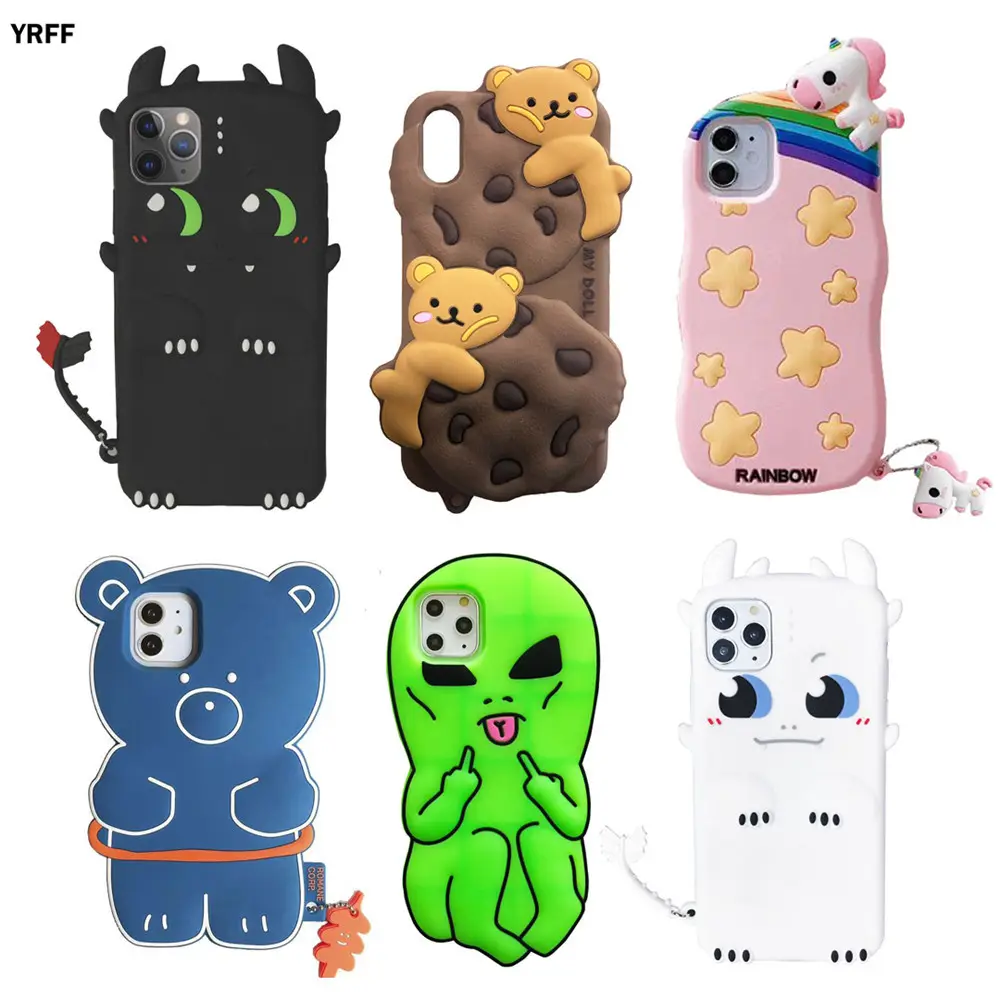 Cute 3D Cartoon Phone Case For iphone 12 11 Pro Max Soft Silicon Cases For iphone X XS Max 8 7 plus 6 6s plus Phone Cover Case