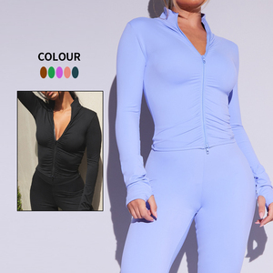 MIQI Zipper Active Vestes Sportswear Compression Track Femmes Manteaux D'entraînement Avec Poches Gym Yoga Running Sport Veste Femmes - Product Image 6