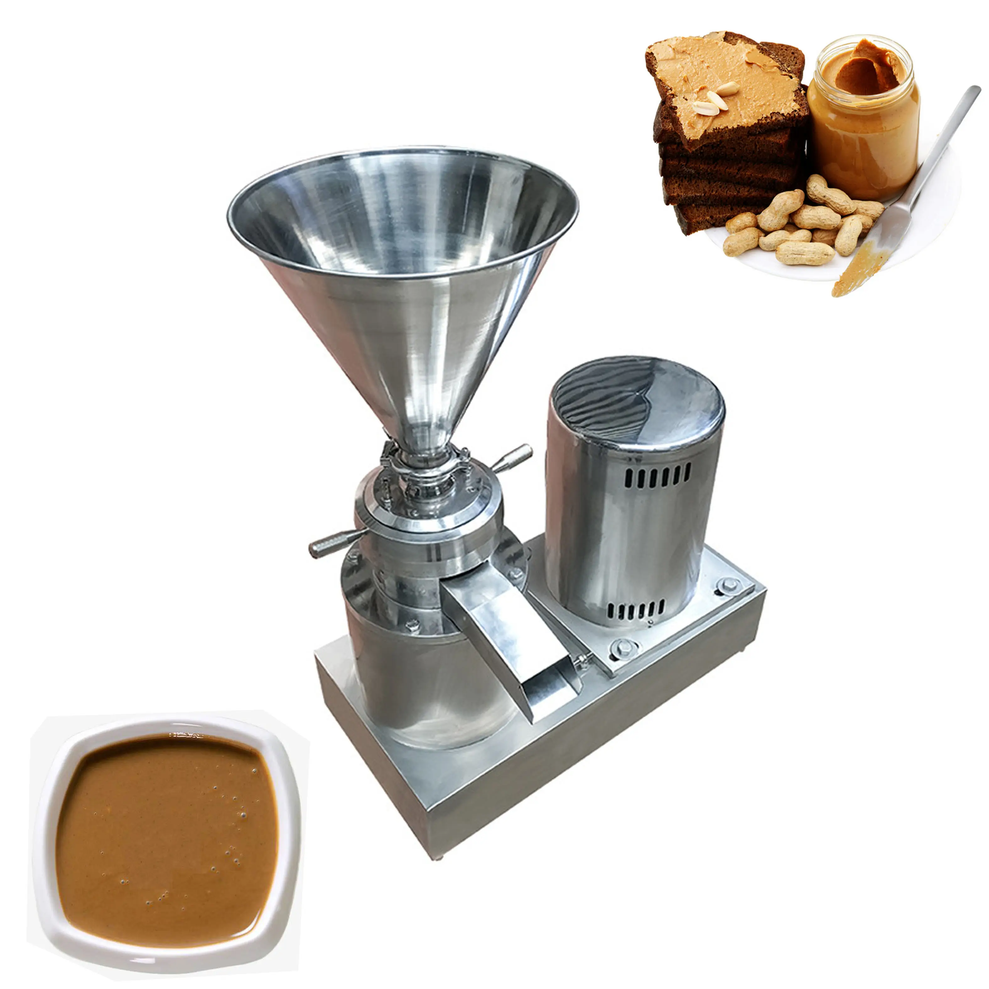 Stainless Steel Peanut Butter Pistachio Production Bean Paste Making Date Grinding Machine with CE certificate