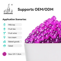 Layanan OEM Boba Konjac Rasa Blueberry Non-susu 3kg Mutiara Popping HALAL Bola Jeli Kristal untuk Toko Bubble Tea Grosir