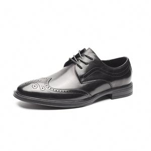 Nouvelle collection printemps : Chaussures en cuir pour hommes, formelles et décontractées, tendance, à bout large, style britannique, chaussures de gentleman - Product Image 2