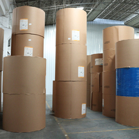 Rouleaux de papier kraft couché avec impression personnalisée pour gobelet rouleaux d'artisanat en papier blanc brun imperméable de 350 g/m² rouleau jumbo de papier kraft britannique