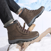 Chaussures rétro pour hommes, mocassins à plateforme à lacets, bottes de neige, dessus en cuir véritable, coussinets rehaussants, TPU antidérapant